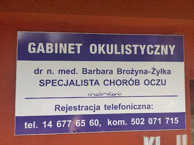Barbara Brożyna-Żyłka - Gabinet okulistyczny - Indywidualna specjalistyczna praktyka lekarska
